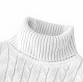 SHOWLU men's knitted turtleneck sweater in solid color, warm woolen winter pullover for casual outdoor wear.