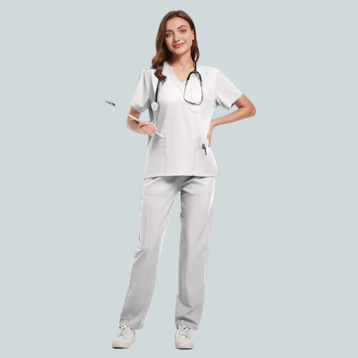 Unisex medical scrub set by SHOWLU FASHION STORE featuring a nurse sweatshirt and nursing pants for healthcare professionals.