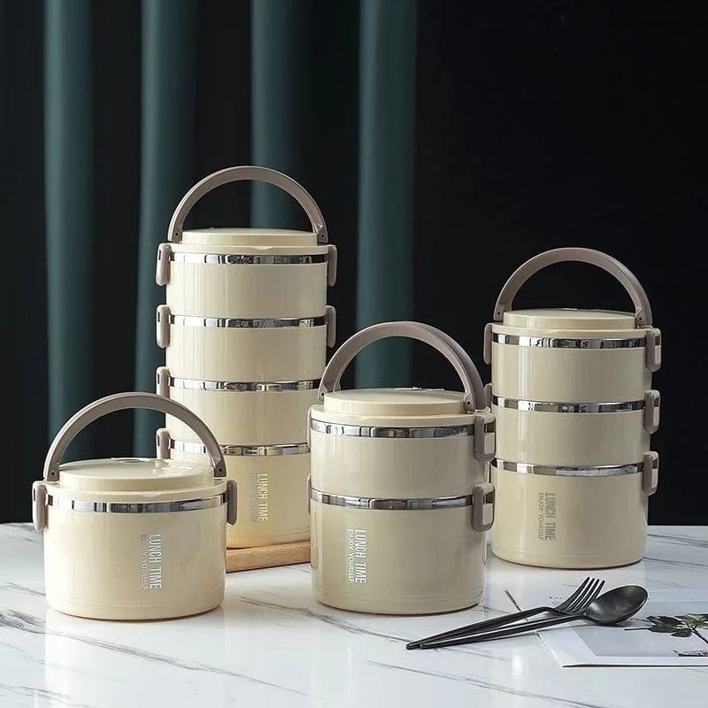 New Portable Thermal Lunch Box Set of Adult Stainless Steel Thermal Lunch Box for Hot Food Thermal Lunch Bag Neutral - SHOWLU FASHION STORE