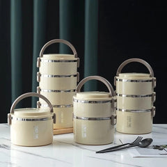 New Portable Thermal Lunch Box Set of Adult Stainless Steel Thermal Lunch Box for Hot Food Thermal Lunch Bag Neutral - SHOWLU FASHION STORE