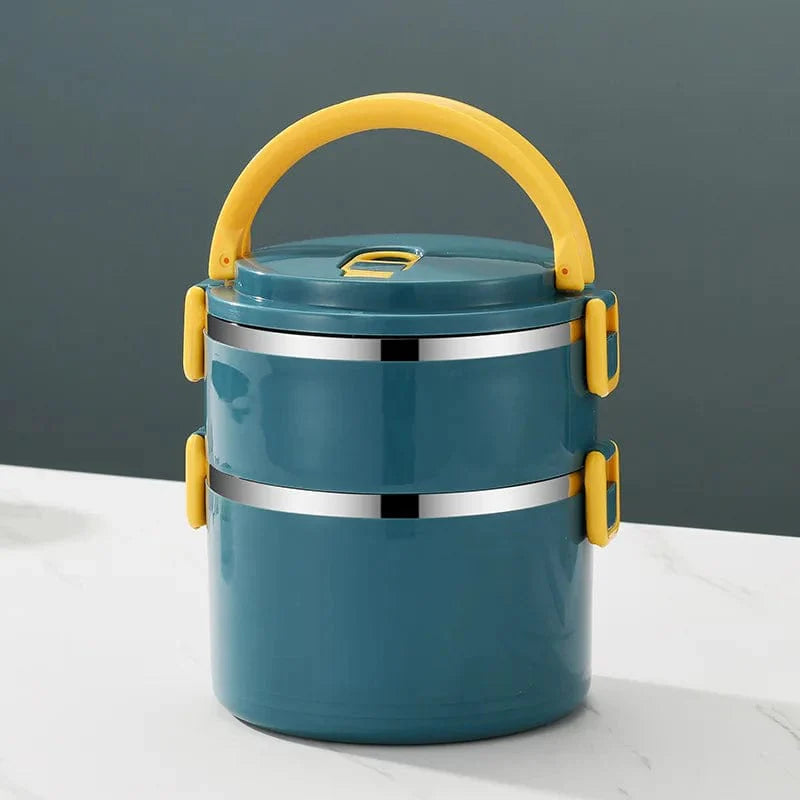Showlu stainless steel thermal lunch box set with insulated bag, portable for hot food, designed for adults and easy to carry.