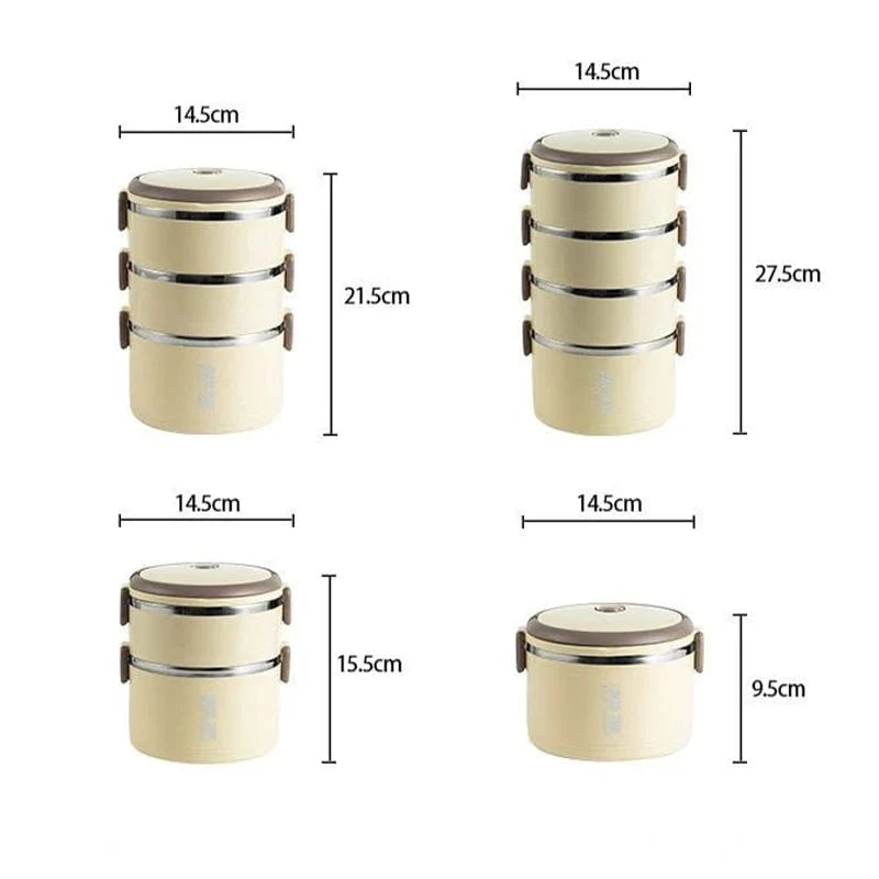 Portable stainless steel thermal lunch box set with insulated bag for hot food, ideal for adults, from SHOWLU FASHION STORE.
