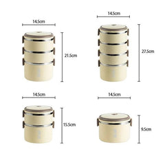 New Portable Thermal Lunch Box Set of Adult Stainless Steel Thermal Lunch Box for Hot Food Thermal Lunch Bag Neutral - SHOWLU FASHION STORE