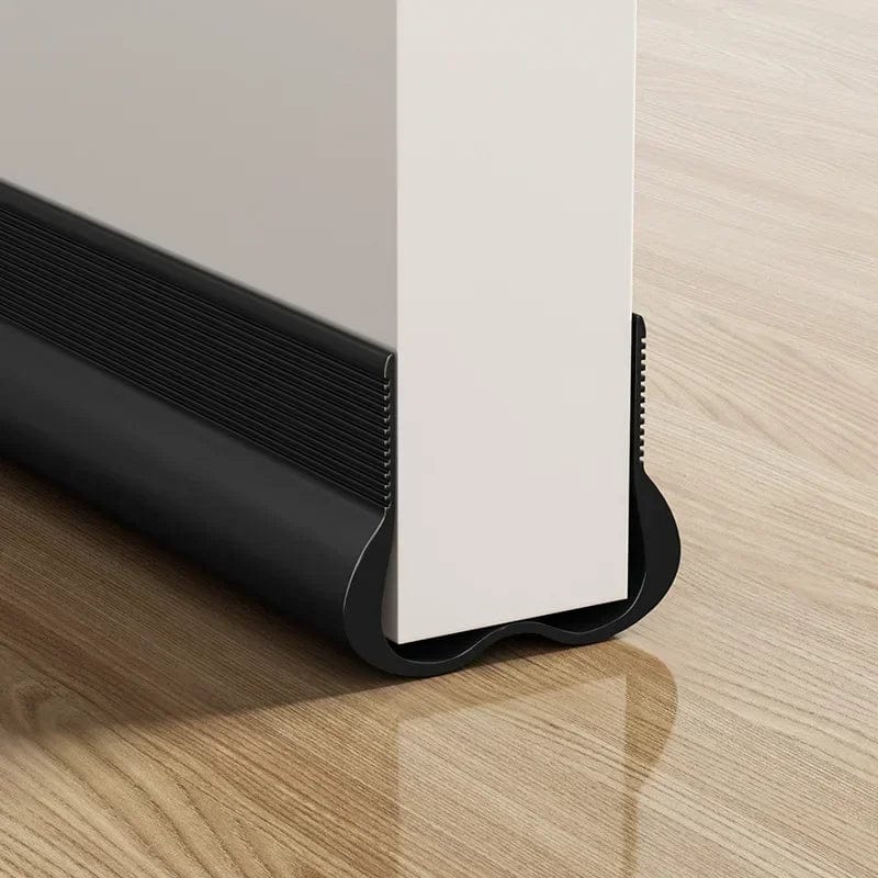 SHOWLU Leather Door Draft Stopper with flexible PVC sealing strip, soundproof bottom seal and weatherproof draft guard for doors.