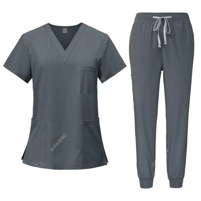 Medical scrubs set for women by SHOWLU FASHION, stretch fabric nurse and doctor uniform with scrub tops and pants, professional workwear