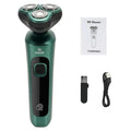 SHOWLU 4-in-1 electric shaver with 9D floating head, LCD display, rechargeable USB, suitable for beard trimming and grooming.