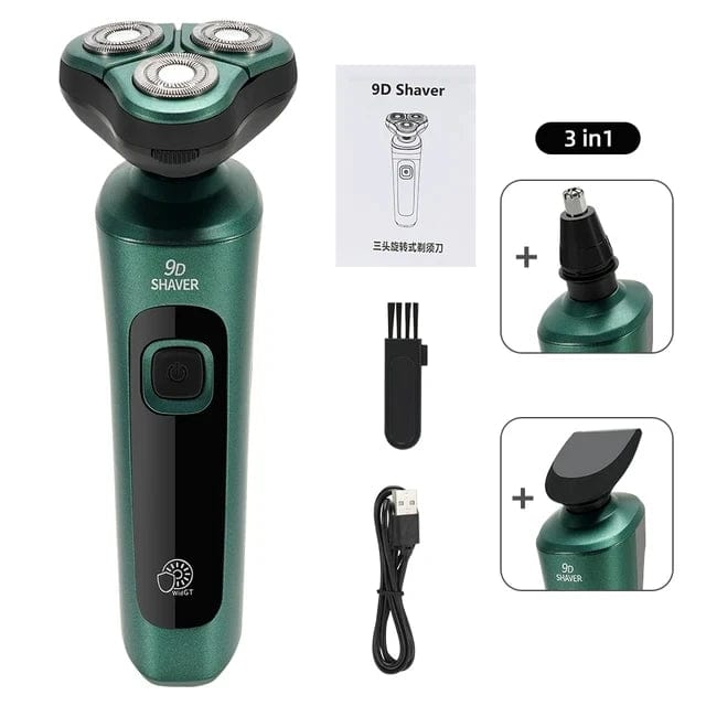 New Smart Electric Shaver LCD Digital Display Three - head Floating Razor USB Rechargeable Washing Multi - function Beard Knife - SHOWLU FASHION STORE
