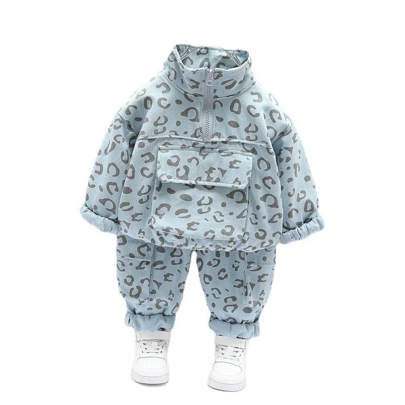 Unisex kids cotton tracksuit by SHOWLU FASHION STORE, 2-piece spring autumn set with jacket and pants for boys and girls.