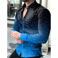 Men's long sleeve jeans Fritz casual shirt with a dots print, turn-down collar, button-up front, perfect for spring and autumn streetwear.