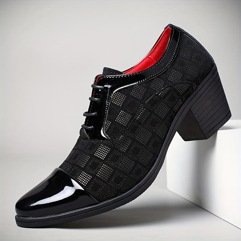 Men's height-increasing business casual shoes by SHOWLU FASHION, made of microfiber, featuring a sleek, new style design.