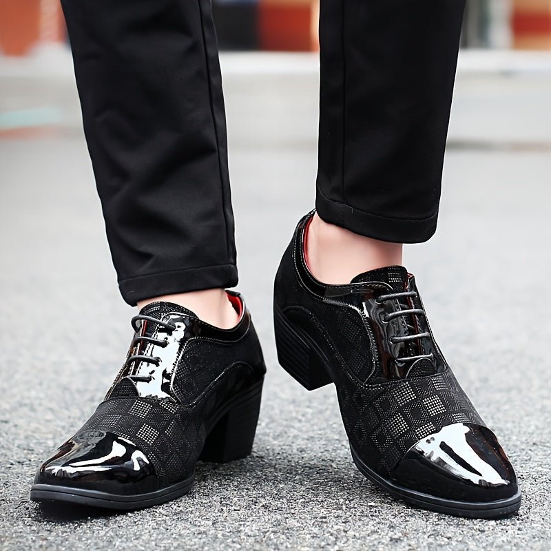 Men's height-increasing business casual shoes by SHOWLU FASHION, microfiber material, stylish and comfortable for professional wear