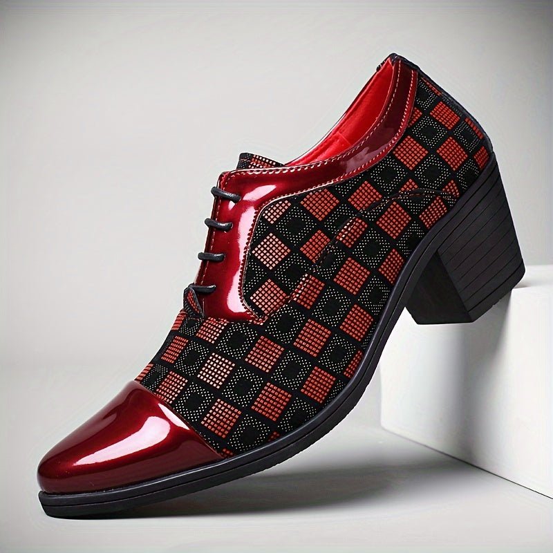 SHOWLU FASHION Men's height-increasing business casual shoes made of microfiber, stylish and comfortable for professional wear.