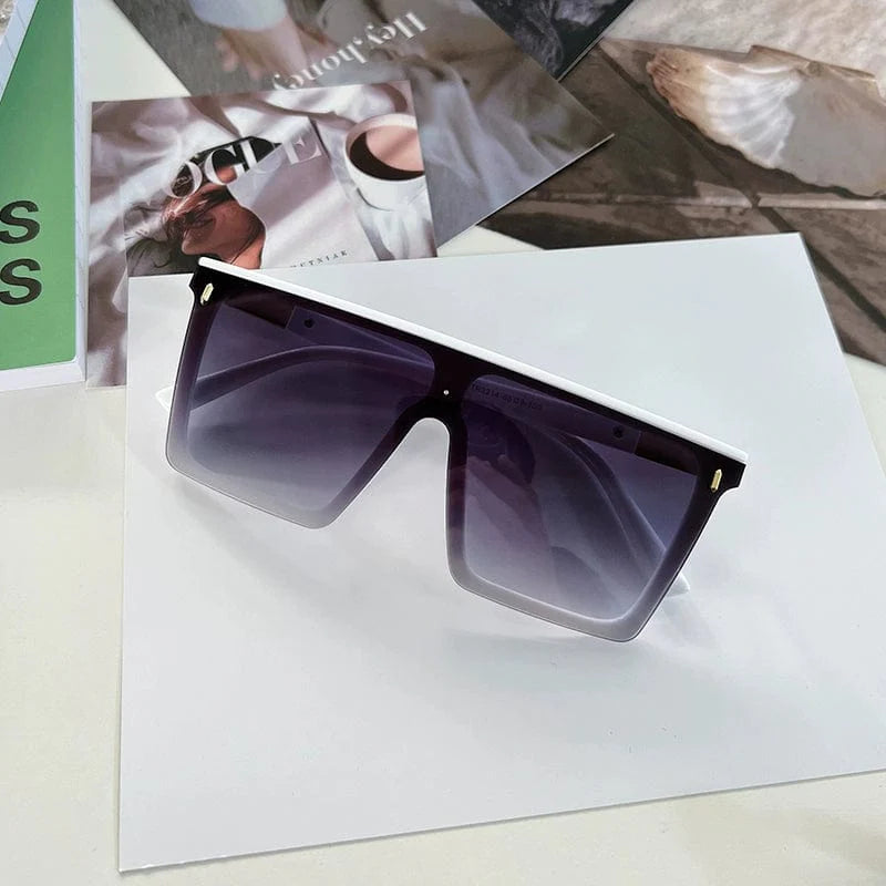 Poe Mo Retro Square Windproof Sunglasses with large rim, TR90 frame, UV protection, stylish design for men