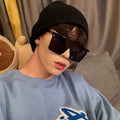 Poe Mo Retro Square Windproof Sunglasses by Showlu Fashion, large rim, UV protection, trendy net red design, men's eyewear