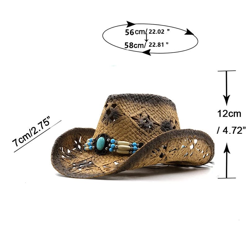 New Summer khaki Paint Spraying Lafite Straw Cowboy Hats Summer Men Women Wide Brim Sun Protection Hat Panama Beach Cap Adult - SHOWLU FASHION STORE