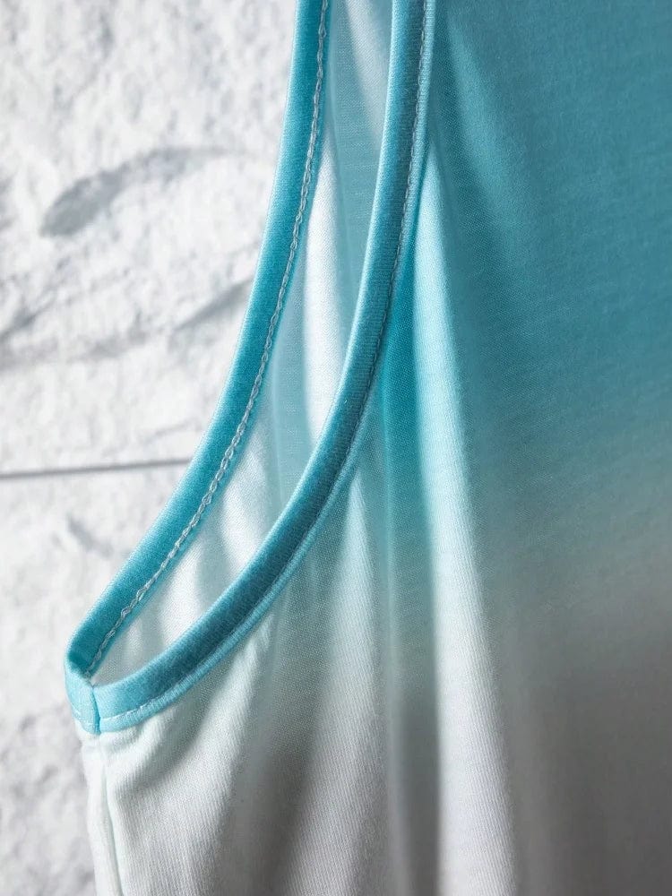 Men's Hawaiian palm leaf 3D print tank top featuring a round neckline, perfect for summer beachwear and outdoor activities.