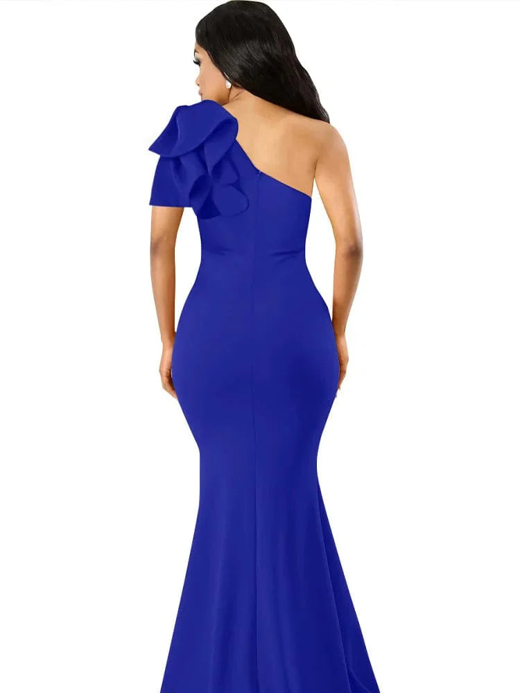SHOWLU FASHION STORE women's one-shoulder summer dress with a sexy split, sleeveless design, and floor-length style.