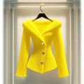 Women's V-neck wool knit sweater by SHOWLU FASHION STORE, slim fit long-sleeved top for autumn and winter fashion.