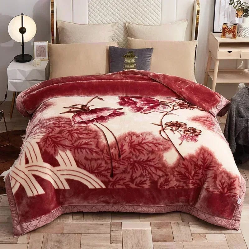 SHOWLU FASHION weighted raschel blanket with double-sided plush for warmth and comfort, ideal for winter and autumn bedding.