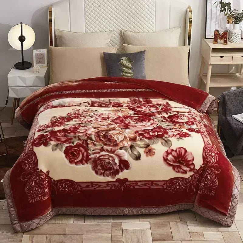 SHOWLU FASHION weighted raschel blanket with double-sided plush for warmth and comfort, ideal for winter and autumn bedding.