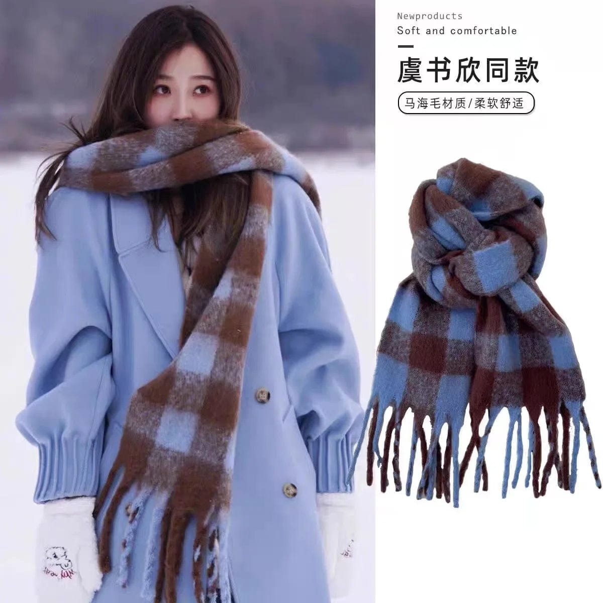 New Winter Cashmere Scarf for Women Warm Shawl and Wraps Thick Blanket Foulard Fashionable Neckerchief Bandana Pashmina T708 - SHOWLU FASHION STORE