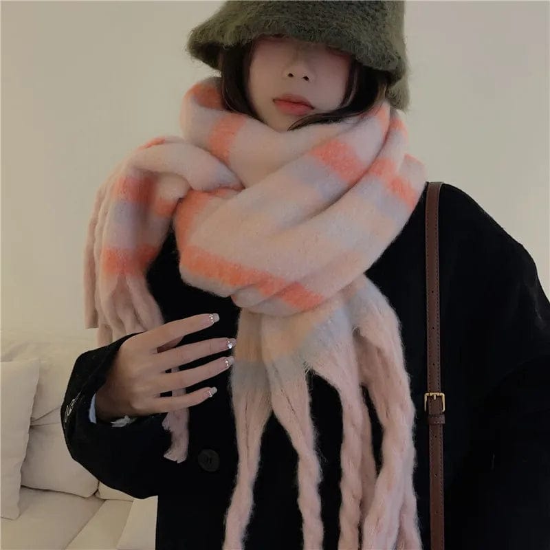 New Winter Cashmere Scarf for Women Warm Shawl and Wraps Thick Blanket Foulard Fashionable Neckerchief Bandana Pashmina T708 - SHOWLU FASHION STORE