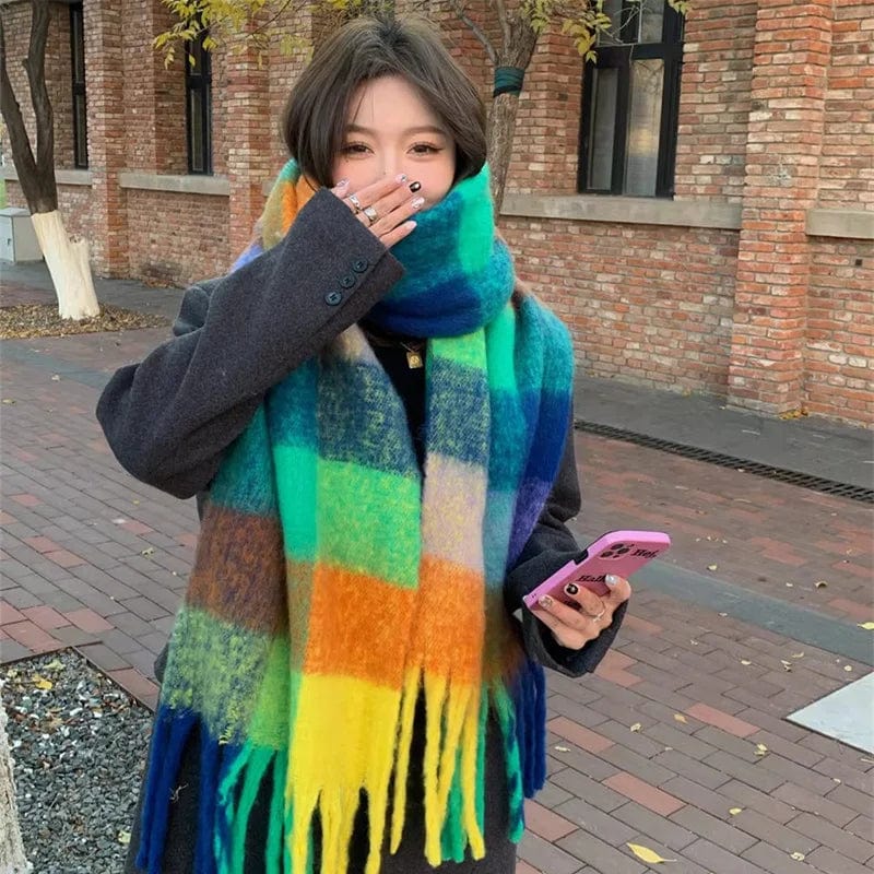 New Winter Cashmere Scarf for Women Warm Shawl and Wraps Thick Blanket Foulard Fashionable Neckerchief Bandana Pashmina T708 - SHOWLU FASHION STORE