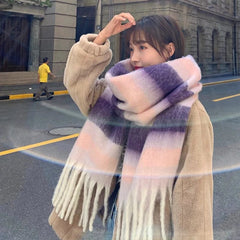 New Winter Cashmere Scarf for Women Warm Shawl and Wraps Thick Blanket Foulard Fashionable Neckerchief Bandana Pashmina T708 - SHOWLU FASHION STORE