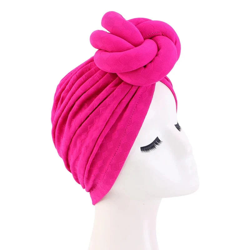 Women's 3D flower turban hat by Showlu Fashion, soft beanie headscarf with large floral design for chemo, wedding, and party wear.