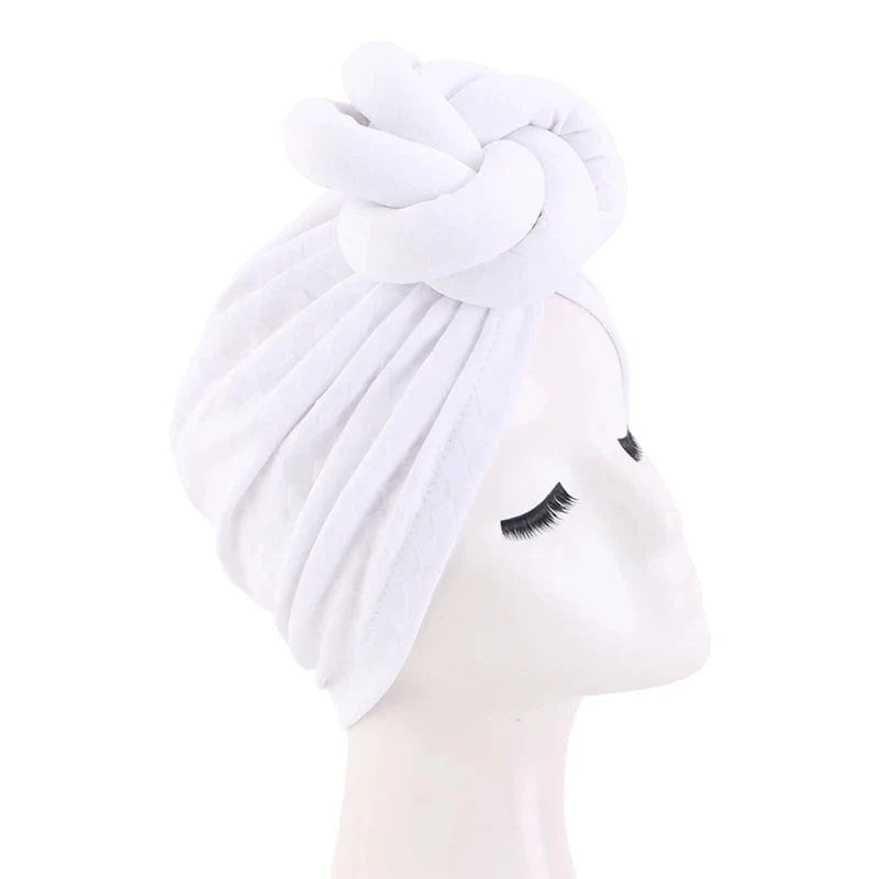 Soft beanie headscarf with 3D floral turban design for women by Showlu Fashion, ideal for chemo, weddings, or casual wear.