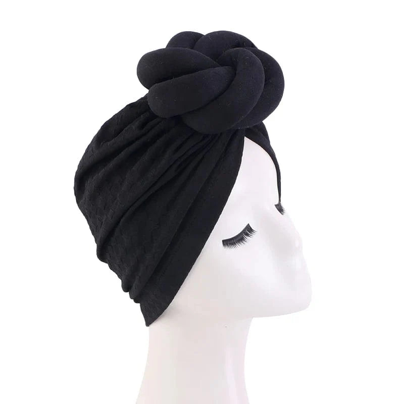 Women’s 3D flower turban hat by Showlu Fashion, soft beanie headscarf with large floral design, perfect for chemo or special occasions.