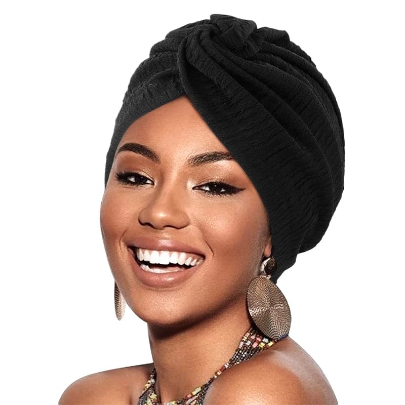 Women’s Muslim twist turban cap by Showlu Fashion, elastic head scarf wrap with a stylish twist design for comfortable headwear.