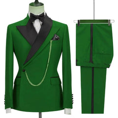 New Yellow Men Suits Latest Design Lapel One Button Casual Slim Male Suit Business Wedding Groom Elegant 2 Piece Blazer Pants - SHOWLU FASHION STORE