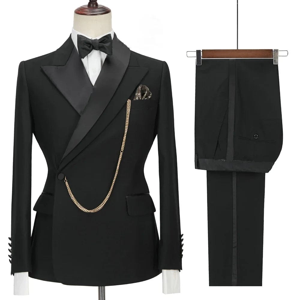 New Yellow Men Suits Latest Design Lapel One Button Casual Slim Male Suit Business Wedding Groom Elegant 2 Piece Blazer Pants - SHOWLU FASHION STORE