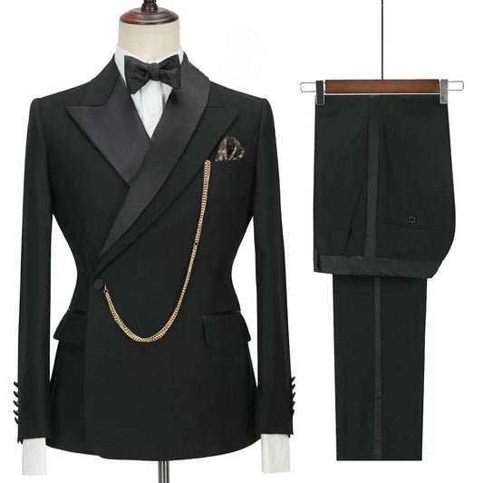 New Yellow Men Suits Latest Design Lapel One Button Casual Slim Male Suit Business Wedding Groom Elegant 2 Piece Blazer Pants - SHOWLU FASHION STORE