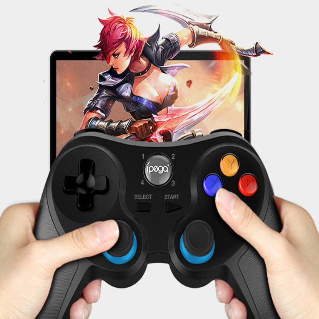 Doba wireless ergonomic game controller with Bluetooth for iOS and Android devices, featuring a sleek design and responsive buttons.