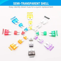 Nilight - 50019R 272pcs Standard & Mini & Low Profile Mini Blade Fuse Assortment, 2A 5A 10A 15A 20A 25A 30A 35A Replacement Fuses for Car Boat Truck SUV Automotive - SHOWLU FASHION STORE