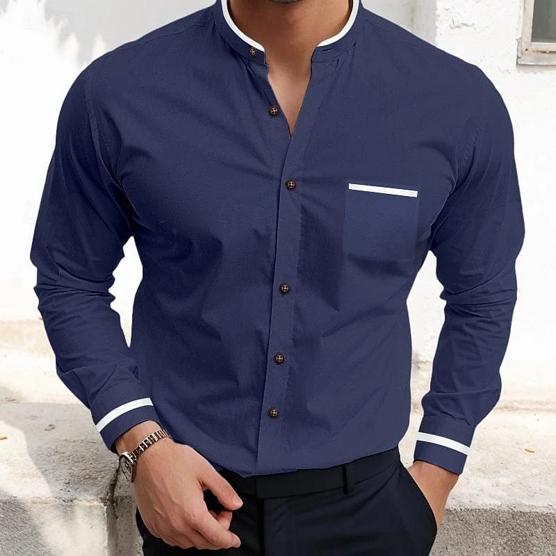 Showlu men's 3D print Hawaiian shirt with mandarin collar, soft silk-blend fabric, available in XS-6XL, vibrant nine-color design.