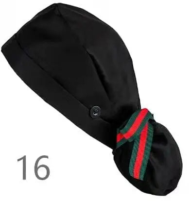 Showlu Nurse Scrub Hat with Buttons, 100% cotton elastic surgical cap, designed for comfort and secure fit for medical professionals.