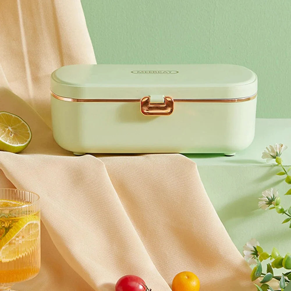 Showlu portable electric lunch box with 1.5L stainless steel food warmer, ideal for office use and keeping meals warm.