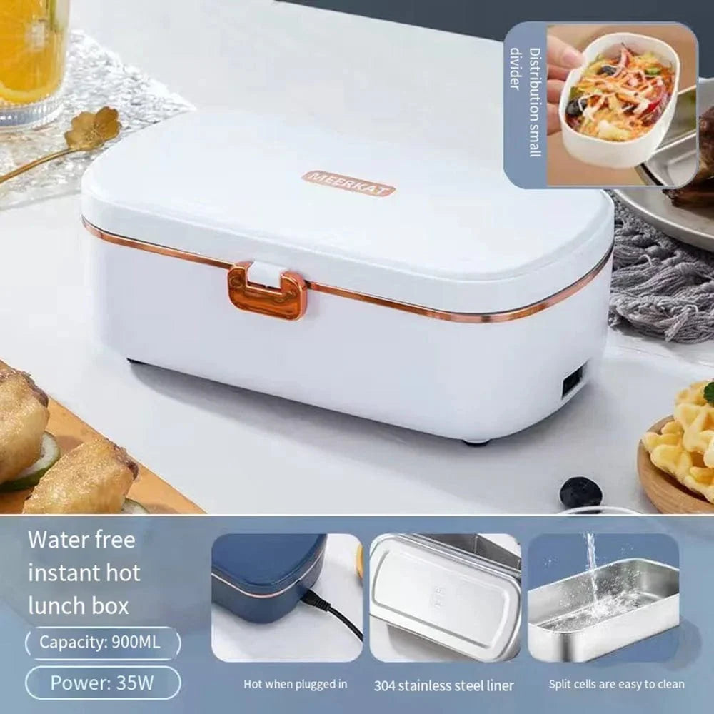 Showlu portable electric lunch box with 1.5L stainless steel food warmer for office use, featuring a sleek, compact design.