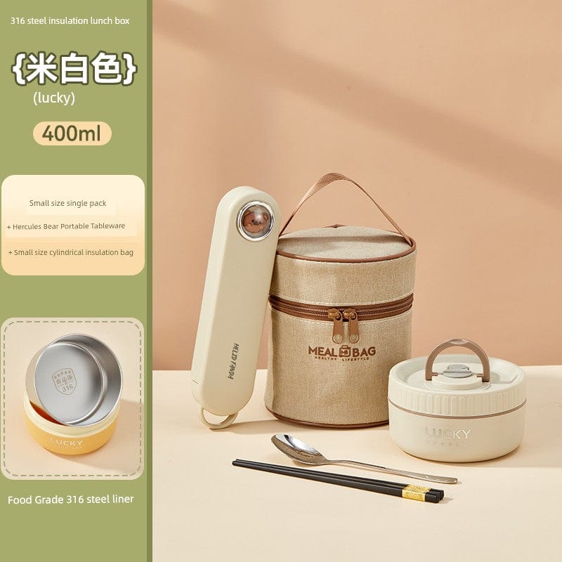 Showlu Fashion Store Worthbuy 316 stainless steel insulated lunch box, microwave-safe for office workers, with a sleek, durable design.