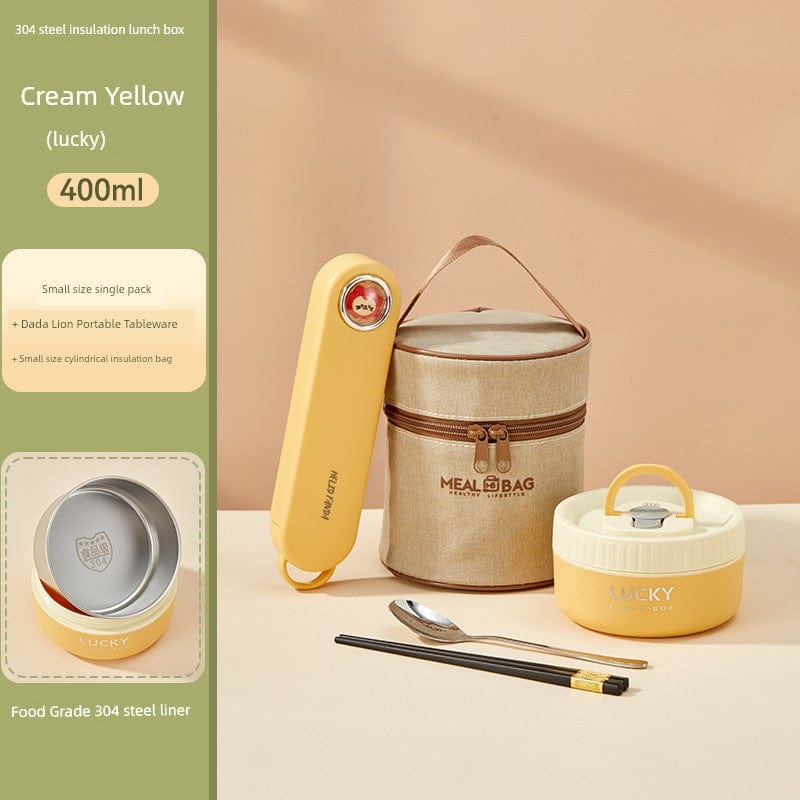Stainless steel insulated lunch box by Worthbuy for office use, microwave safe, with secure lid and sleek design.