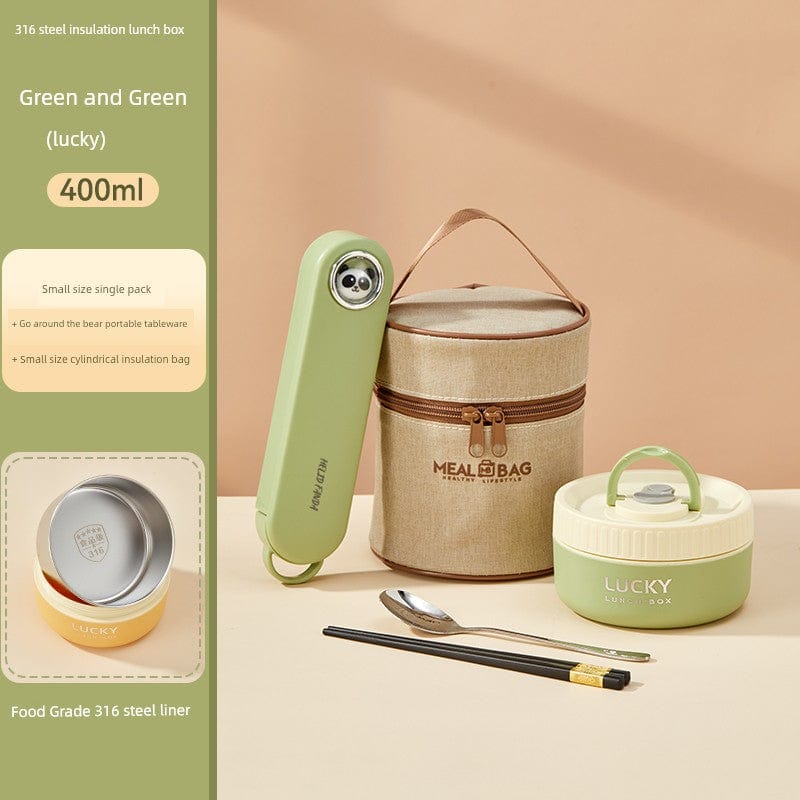 Stainless steel insulated lunch box by Worthbuy, microwave-safe, for office use, featuring a durable design and secure lid.