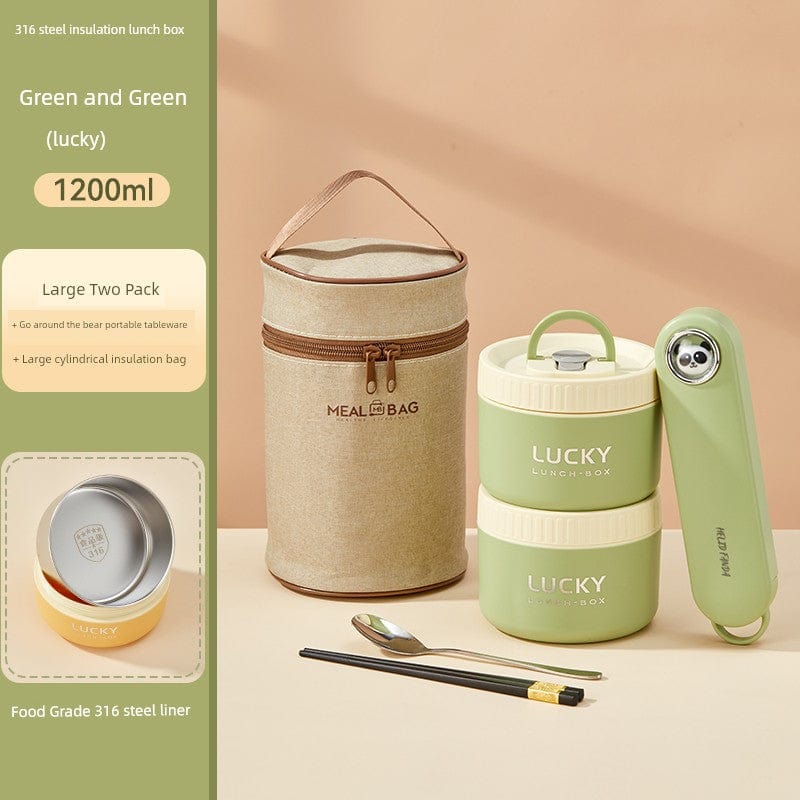 Showlu Fashion Store Worthbuy 316 stainless steel insulated lunch box for office use, microwave safe and durable for daily meals.
