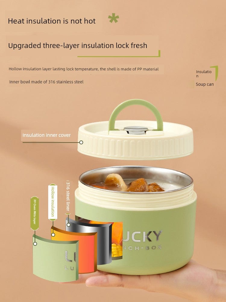 Showlu Fashion Store Worthbuy 316 stainless steel insulated lunch box for office use, microwave safe and durable for daily meals.