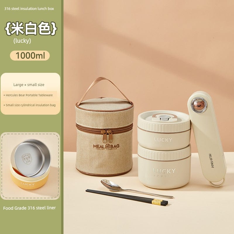 Showlu Fashion Store Worthbuy 316 stainless steel insulated lunch box for office use, microwave safe and durable for daily meals.