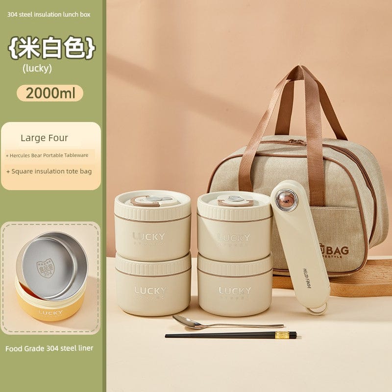 Showlu Fashion Store Worthbuy 316 stainless steel insulated lunch box for office use, microwave safe and durable for daily meals.