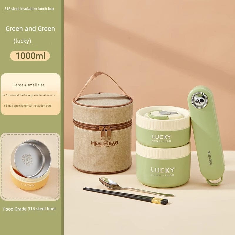Showlu Fashion Store Worthbuy 316 stainless steel insulated lunch box, microwave safe, for office workers.