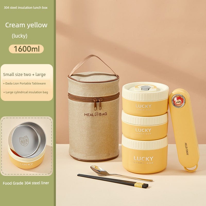 Showlu Fashion Store stainless steel insulated lunch box for office use, microwave safe, durable 316 stainless steel design.
